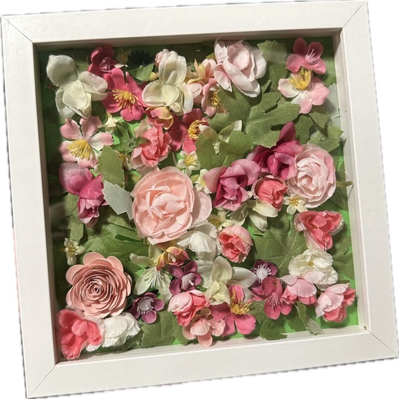 Handmade Other - 3D Floral Shadow Box – Handmade 8×8 Wall Art 🌸